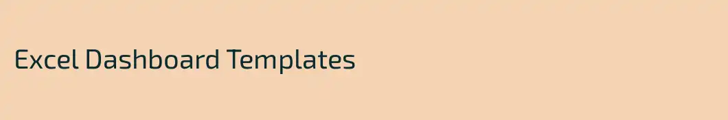 Excel Dashboard Templates